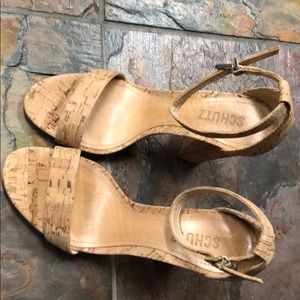 Schutz Cork Heels size 7